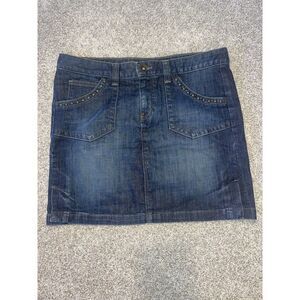 Calvin Klein Jeans Womens Studded Jean Skirt Sz‎ 12 Stretch Y2K